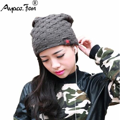 Fashion Beanie Winter Hats Crochet Knit Cap for Men Women Star Skullies Beanies Warm Caps Female Knitted Stylish Hat Ladies New