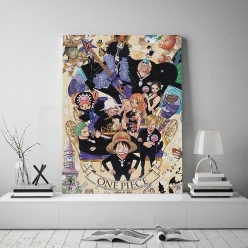 Canvas Modular Poster One Piece Home Decor Paintings Monkey D Luffy HD Printed Anime Role Picture Frame Wall Artwork Living Room