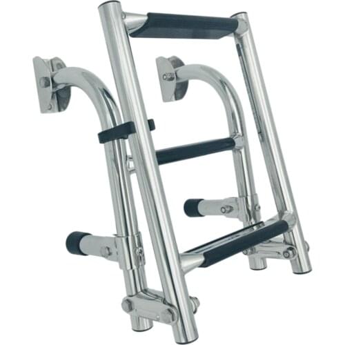 Marine Pontoon Boat Dock 3 Step Ladder- Heavy Duty Folding Ladder