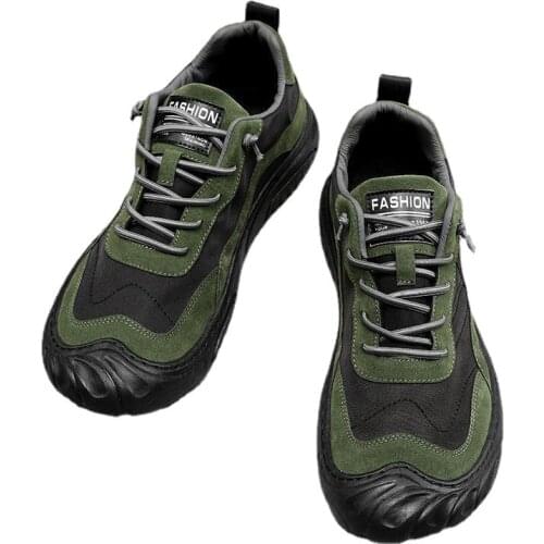 Shoes men 2021 new summer suede leather ice silk cloth shoes mens breathable work tide shoes casual labor insurance men shoes