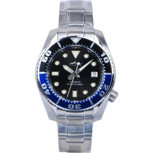 HEIMDALLR Men Diver Watch Mens Automatic Watches Self Wind Mechanical 200M Waterproof C3 Luminous Sapphire Ceramic Bezel NH35