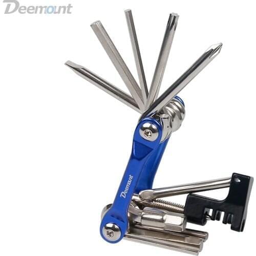 Deemount 11 in 1 Bicycle Tool Set Bike Repair & Service Kit Hex Spanner Screwdrivers Flat Phillips Keys Chain Cutter