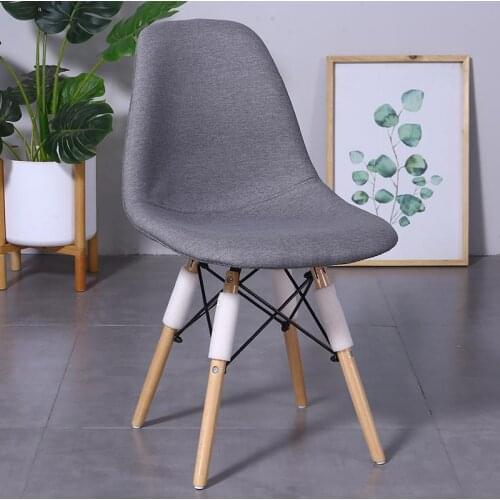 Nordic Home Chair Modern Minimalist Solid Wood Desk Chair Leisure Chair Fabric Dining Chair To Discuss Chairs