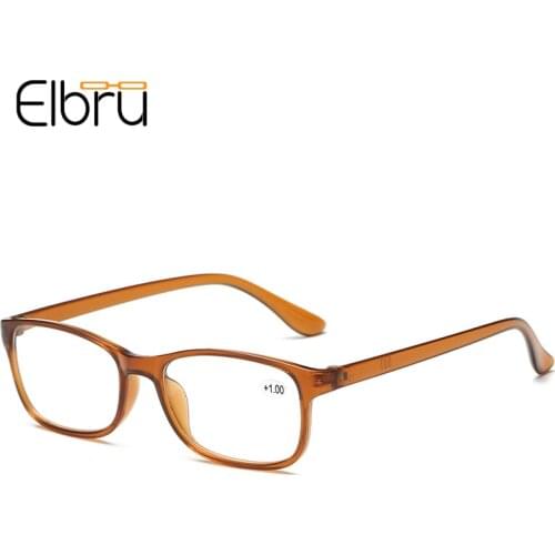 Elbru TR90 Resin Reading Glasses Ultralight Frame High Definition Presbyopia Spectacles Unisex Eyewear With Degree+1.0 to +4.0