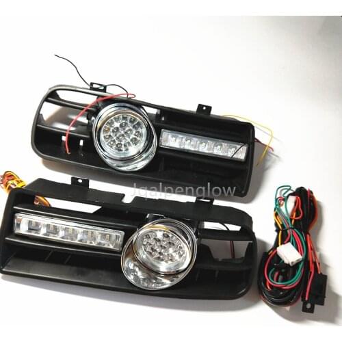 One Pair Front LED Fog Light Lamp Daytime running lights Lower Grill lower Grille For VW GOLF 4 MK4 1997-2006