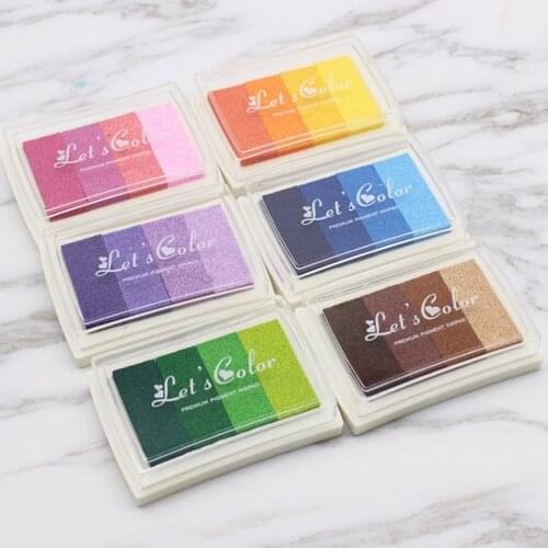 6pcs Color Palette inkpad four-color gradient stamp ink pad
