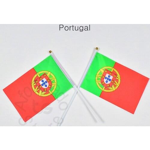 Portugal 14*21cm flag Banner hand waving National flag Home Decoration flag banner