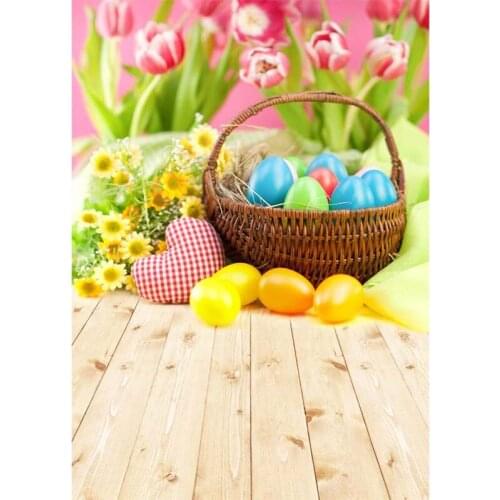 Happy Easter Vinyl Photography Background For Children Spring New Fabric Flannel Backdrop For photo studio Props GE-241