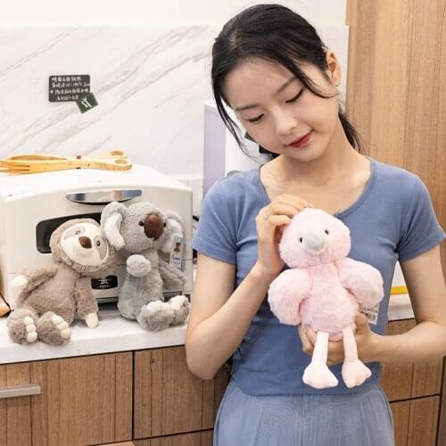 25cm 4 Sytles Cute Animals Bird Series Plush Toy Soft Koala Bear Sloth Flamingo Baby Doll Kids Appease Toys Nice Christmas Gift
