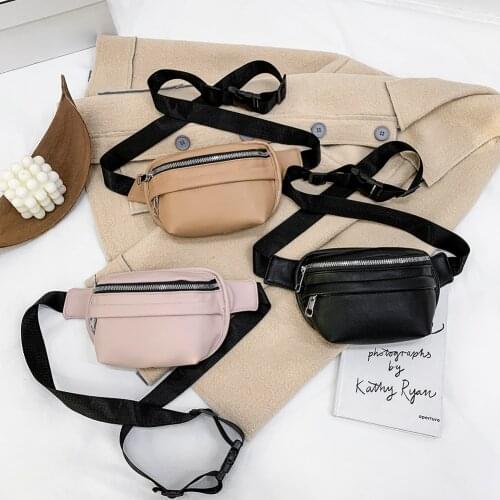 Fashion Solid Chest Fanny Bag Women Street Waist Bags Female Belt Crossbody Packs Ladies Shoulder Bags femmes sacs de taille