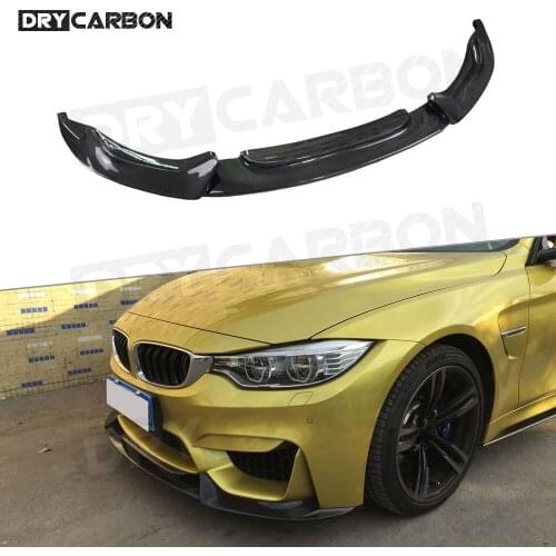 Carbon Fiber Front bumper Lip Spoiler V Style for BMW 3 Series F80 M3 4 Series F82 F83 M4 2014-2018 FRP Head Shovel