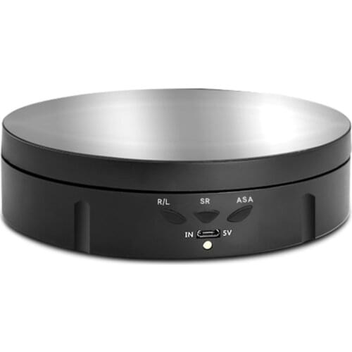 3 Speeds 14.6cm Intelligent Electric Rotating Display Stand Mirror Turntable Jewelry Holder Battery/USB Power