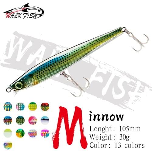 WALK FISH 105MM 30G Minnow Pencil Floating Fishing Artificial Lures Suspend Wobbler Hard Bait Swimbait Japan Fishing Tackle