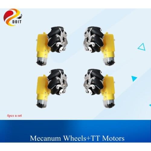 1 Set of 50mm Mecanum wheels+TT motors Omnidirectional Wheel with TT Motors Universal Wheels Smart Car Tire Set DIY RC Kit