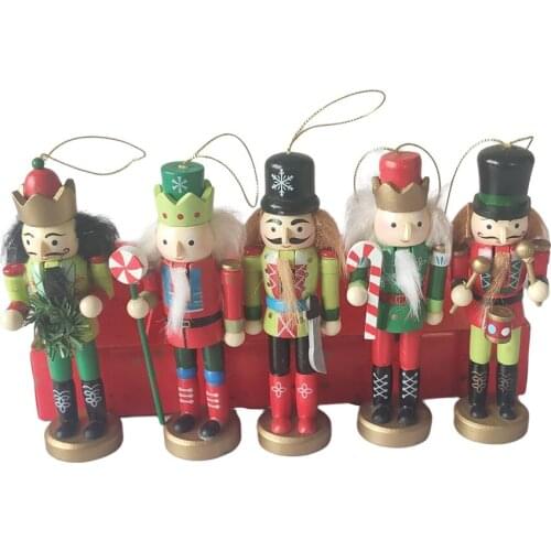 1 Set Durable Creative Practical Nutcracker Puppet Ornament Walnut Soldier Decor for Office Home Shop