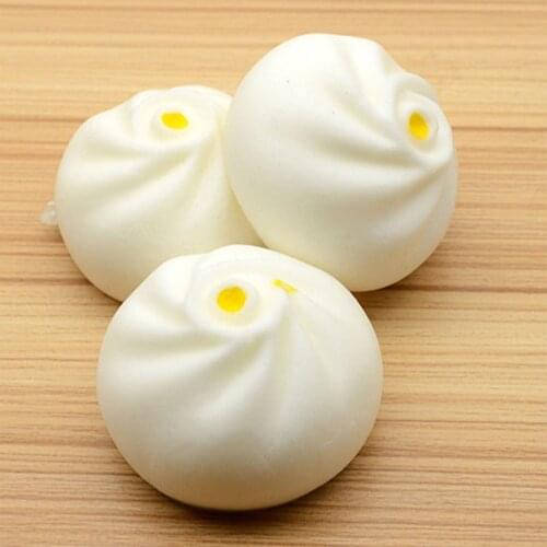 1PC Slow Rebound Large Simulation Bun Soft And Pinchable PU Simulation Food Steamed Bun Toy Pendant