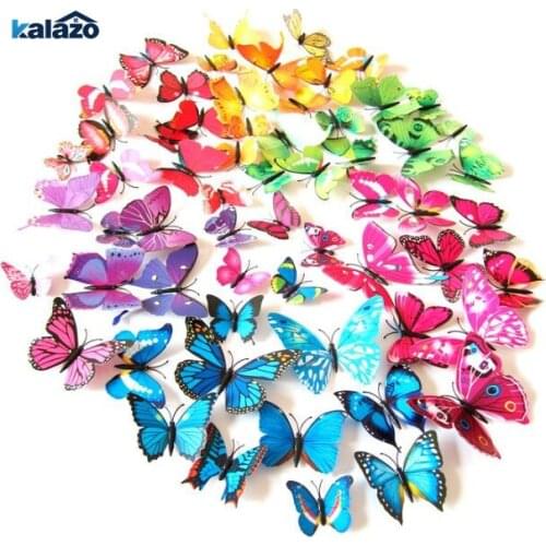 12pcs/bag 4cm Plastic 3D Butterfly Handmake Artificial Flower Head DIY Scrapbooking Wreath Gift Box wedding home party decor