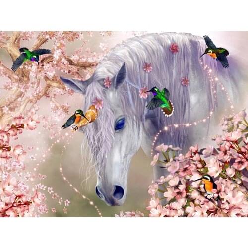 2021 New Animals 5D Diamond Painting Horse Bird Diamond Mosaic Flower Rhinestone Cross Stitch Kit Gift