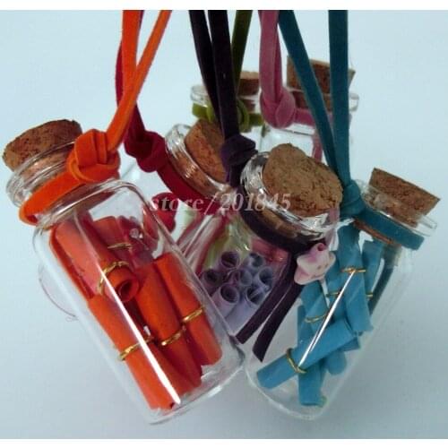 50Pcs/Pack Beauty Gift Glass Bottle With Cork Color Paper Rape Micro Drift Landscape Decoration Wishing Bottle For Christmas