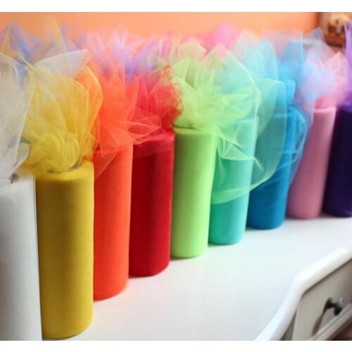 6"x25yd Tulle Roll Spool Fabric Wedding Party Chair Bow Decor DIY Tutu Skirt Sheer Gauze Table Banner Garland Tassel Birthday