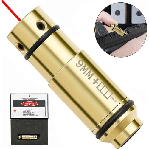 9MM Training Bullet Tactical Red Dot Laser Cartridge for Dry Fire Training Military Brass Sight Laser for Scope Shooting Hunting