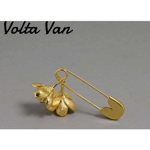 Volta Van 2021 New Women Brooch Pins 925 Sterling Silver Jasmine Elegant Vintage Original Design Party Ladies Silver Brooch