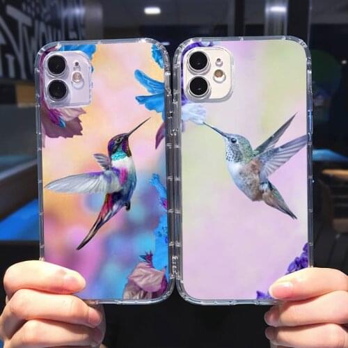 Pretty Hummingbird Phone Case Transparent soft For iphone 5 5s 5c se 6 6s 7 8 11 12 plus mini x xs xr pro max