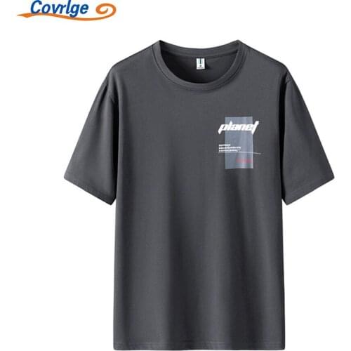 Covrlge New T-shirt Daily Casual Comfortable Splicing Personality All-match Sports Loose Splicing Best Seller Mens Top MTS680