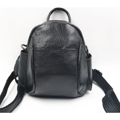 Ladies Knapsack bag first layer cowhide leather shoulder bag Women casual small backpack genuine leather rucksack female purse