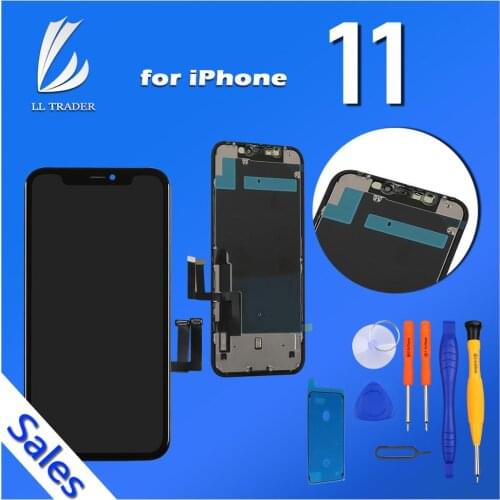6.1'' LCD Display for iPhone 11 Screen Replacement Full Assembly Touch Digitizer 3D Touch True Tone Free Tools Camera Holder