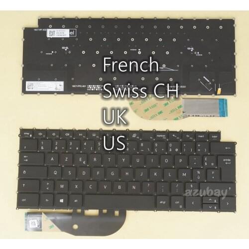French FR US UK Swiss CH Keyboard for Laptop DELL Precision 5750 5550 XPS 9500 9700, 02R30J 0K3VC4 0M5T8J 0PD3N6 DLM19C7 Backlit