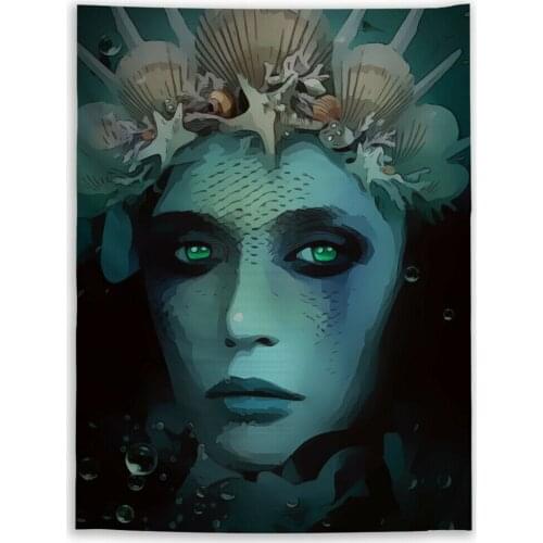 Mermaid Girl Wall Art Tapestry Uniqued Custom Bedroom Home Decoration