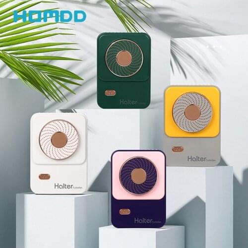 HOMDD 2021 New Hanging Neck Cooling Fan Lazy No Leaf Lanyard Portable Fan USB Desktop Bracket Small Electric Fan Outdoor Summer