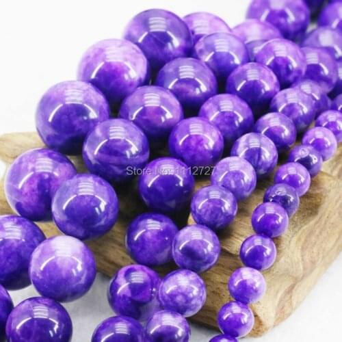 Jewelry Making 6 8 10 12mm Dark Purple Loose Stone Loose DIY Beads Gifts Women Gilrs Accessories Crafts Wholesale Fitting Female