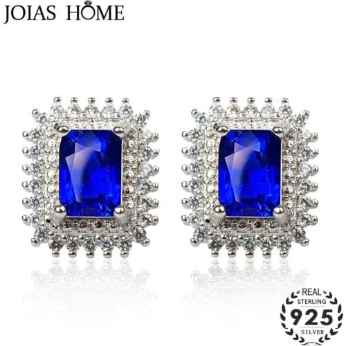 Joiashome Luxury 925 Sterling Silver Earrings For Charm Lady With 4MM Gemstons Women Fine Jewelry Wholesale Anniversary Gift