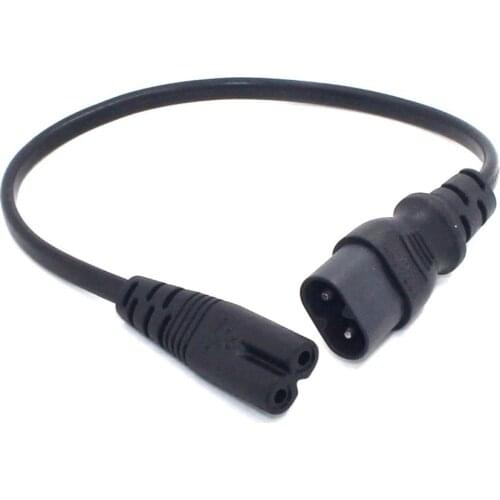 Short 30CM IEC320 C7 to C8 extension cords,C8-C7 IEC Jumper Cable With Swith, Male to Female 2PIN power line, H03VVH2-F 2x0.75mm