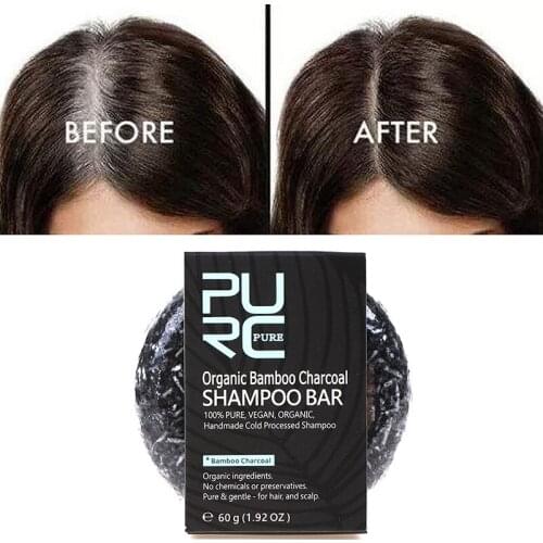 Hair Color Dye Treatment Bamboo Charcoal Clean Detox Soap Bar Black Hair Shampoo