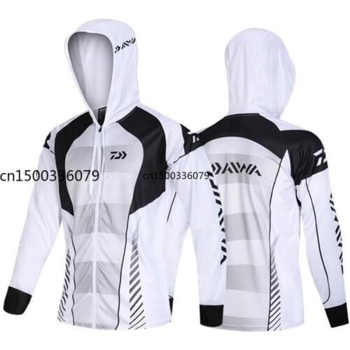 New 2020 Daiwa Running Riding Fishing Clothes Men Fishing Clothings Windproof Zipper Jacket Anti-Mosquito Coat Fishing Jersey