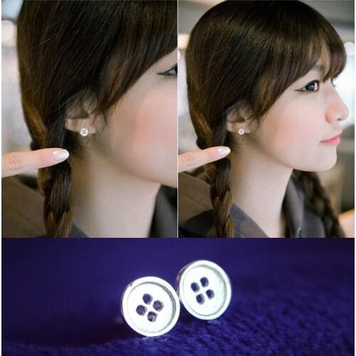 New!Real 925 Sterling Silver Jewelry For Women Classic Button Earring Stud Small Stud Earring For Girls Wholesale