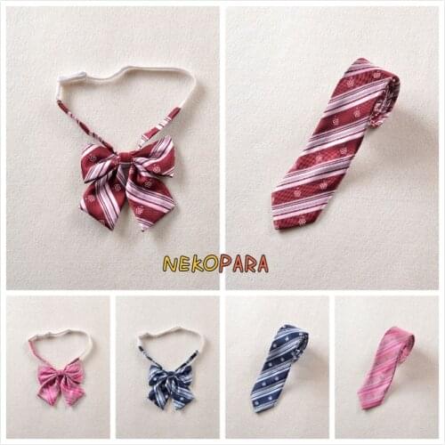 NEW Plaid Sakura Embroidery Bow Tie Japanese School Girls JK Uniform Cute Lolita Necktie 3 Colors Cosplay