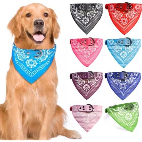 Pet Collars With Print Scarf Cute Adjustable Small Dog Collar Neckerchief Puppy Pet Slobber Towel Cat Accessories