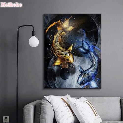 Full Square/Round 5D DIY Diamond Painting Carp goldfish pictures Of Rhinestones Mosaic Diamond Embroidery home decoration