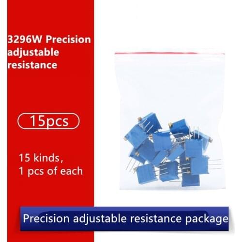 15pcs/lot 3296 precision adjustable resistance package 15 common resistance values