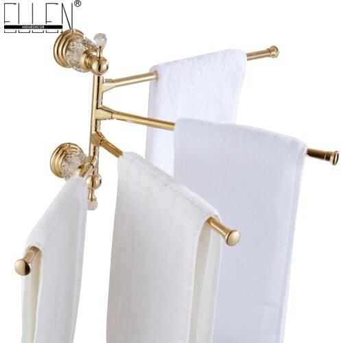 Luxury crystal brass movable towel holder bath towel rack Bathroom Accessories bath hardware EL7024DH