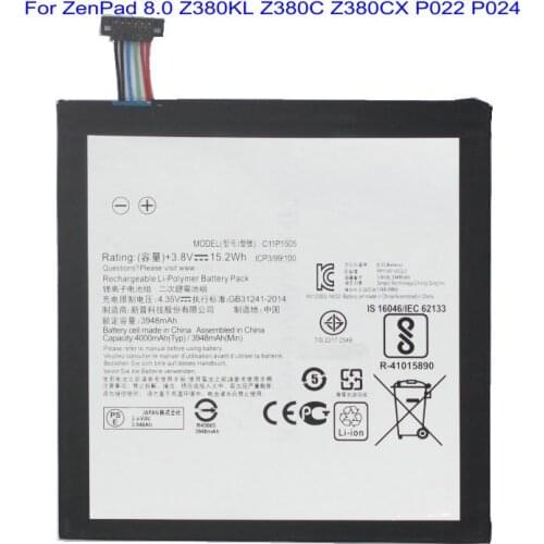 1x 4000mAh C11P1505 Tablet PC Replacement Battery For Asus ZenPad 8.0 Z380KL Z380C Z380CX P022 P024 Batteries