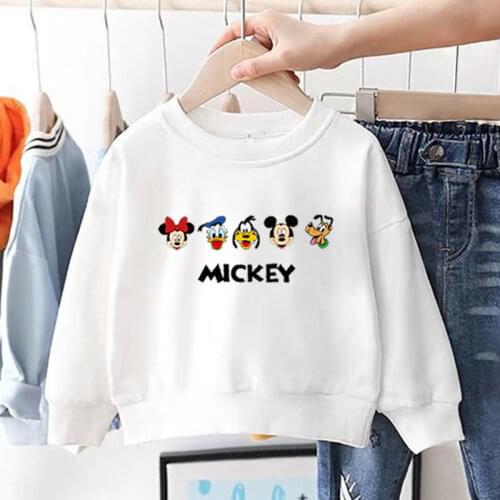 Cartoon Print Mickey Mouse Children Clothes Spring Autumn Long Sleeve Sweatshirts Toddler Kids Boys Girls Casual Hoodies Tops