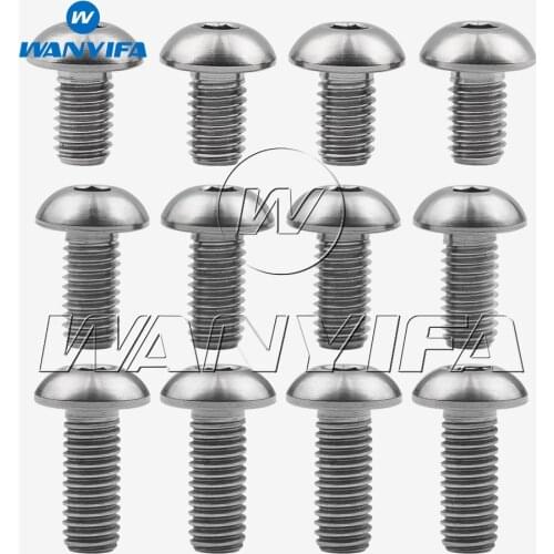 Wanyifa Titanium Bolts M5x8 M5x10 M5x12 M5x15mm Round Head Inner Hexagon Screw for Bicycle Bottle Cage