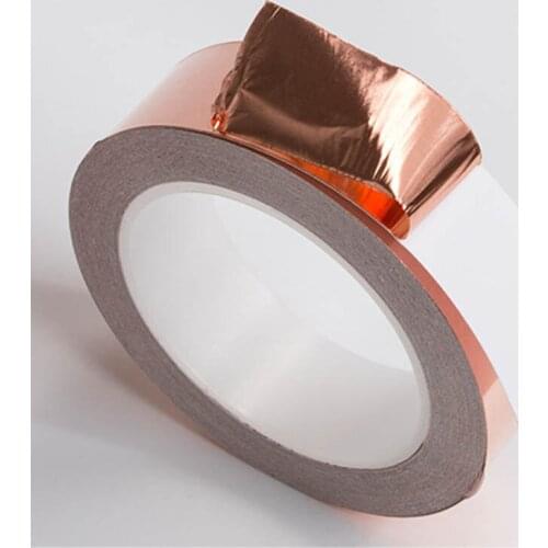 30mm*4m Conductive Slug Tapes With Single Adhesive Copper Foil Tape EMI Repellent Shield Strip For Guitar SUB Sale