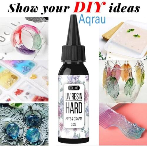 10g/20g/ 30g/50g/100g UV Resin Crystal Clear Hard Mold Glue UV Curing Resin Sunlight Activated Resin Jewelry Making DIY Crafts