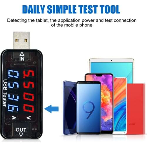 USB Current Voltage Charging Detector Mobile Power Current and Voltmeter Ammeter Voltage USB Charger Tester Double Row Shows